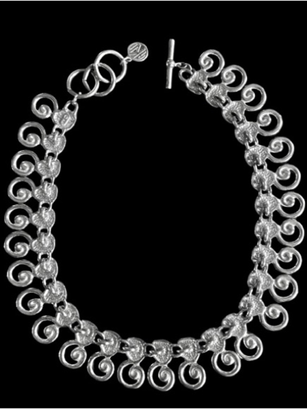 Anne Klein Retro Collection Chunky Swirl Design Statement Necklace Chocker Vtg
